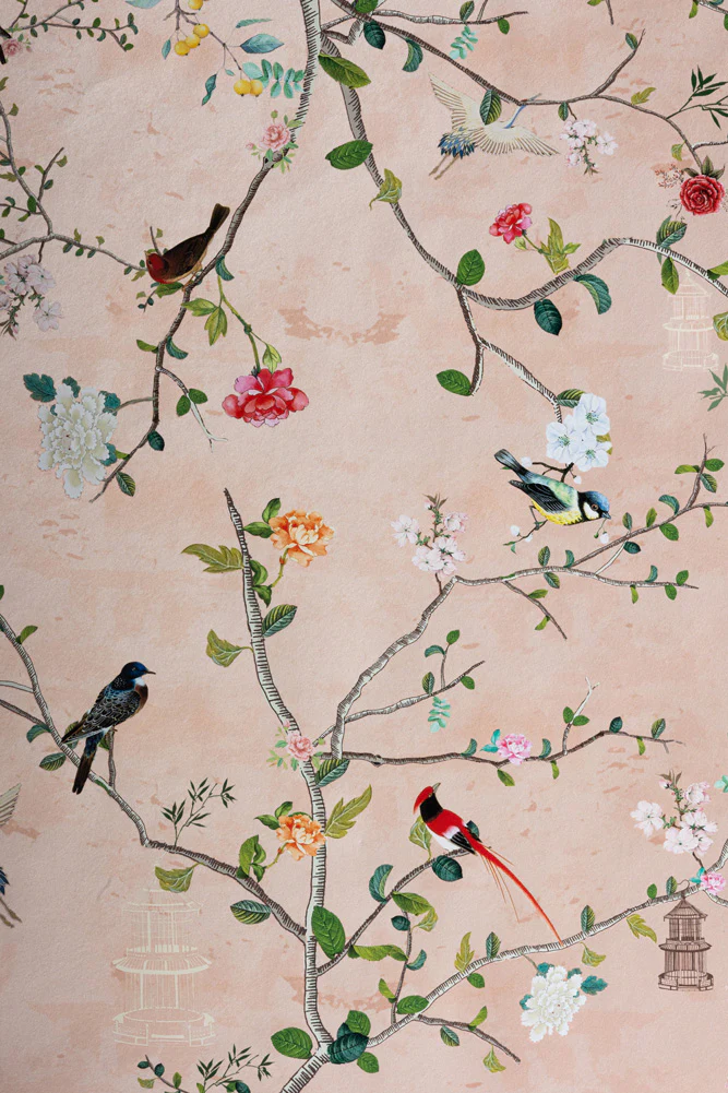 Rockett St George Modern Chinoiserie Watermelon Blush Wallpaper - Image 16