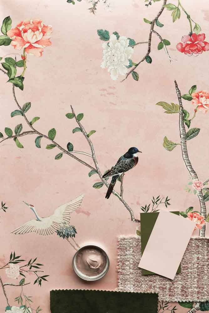 Rockett St George Modern Chinoiserie Watermelon Blush Wallpaper - Image 22
