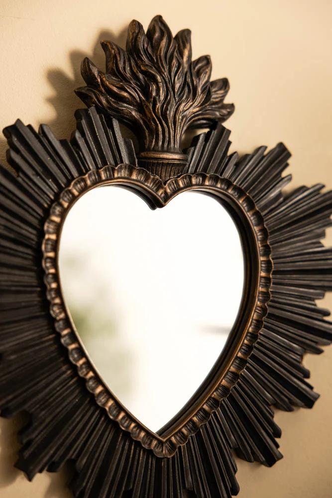 Sacred Heart Black Frame Decorative Mirror - Image 2
