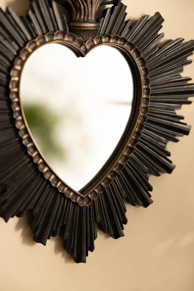 Sacred Heart Black Frame Decorative Mirror - Image 3