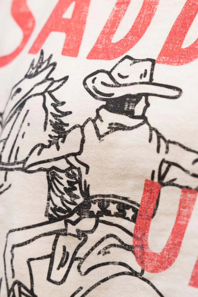 Saddle Up Cowboy Sweatshirt in Oat - Available in 6 Sizes - Image 5