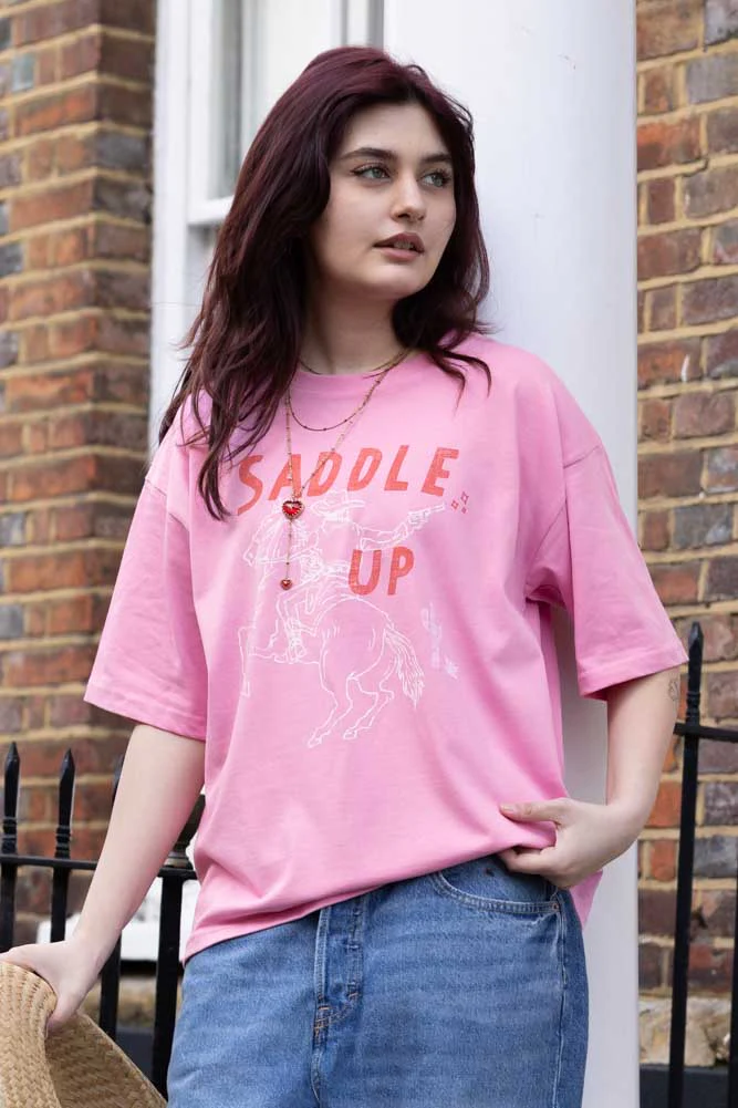 Saddle Up Pink Cowboy T-Shirt - Available in 6 Sizes