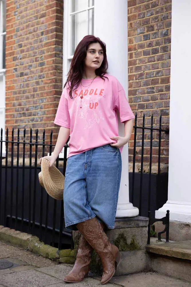 Saddle Up Pink Cowboy T-Shirt - Available in 6 Sizes - Image 5