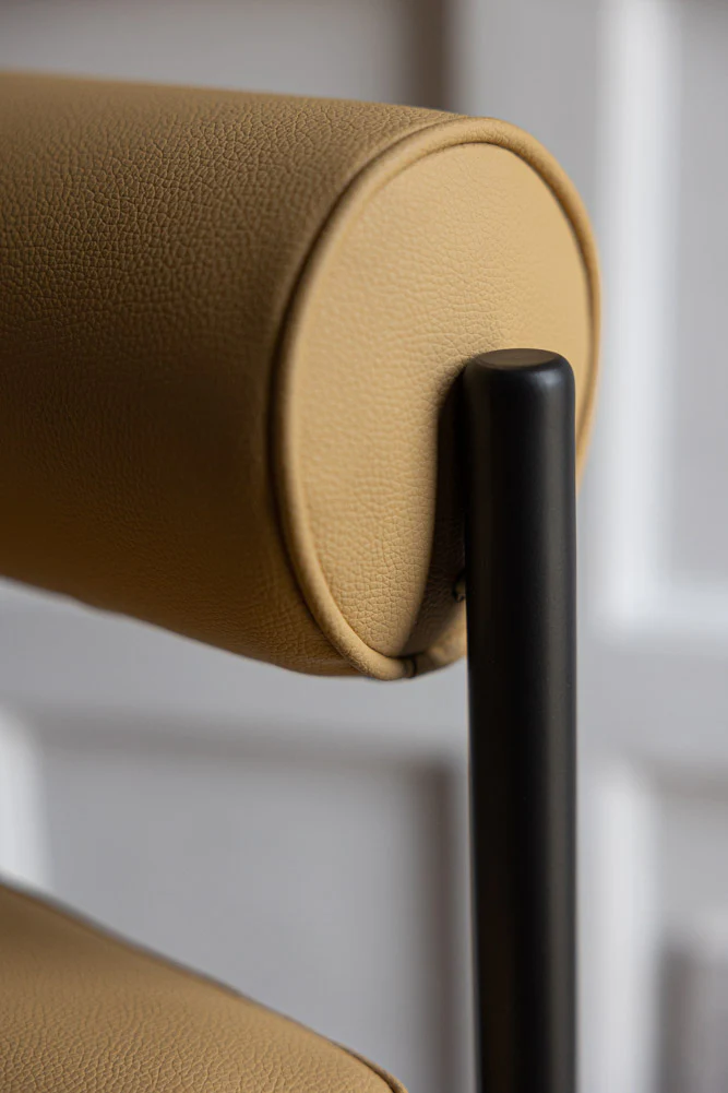 Sand Faux Leather Roll Back Bar Stool - Image 7