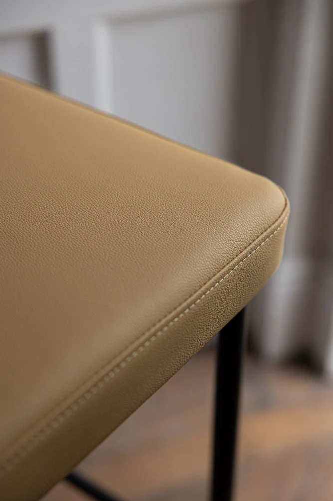 Sand Faux Leather Roll Back Bar Stool - Image 8