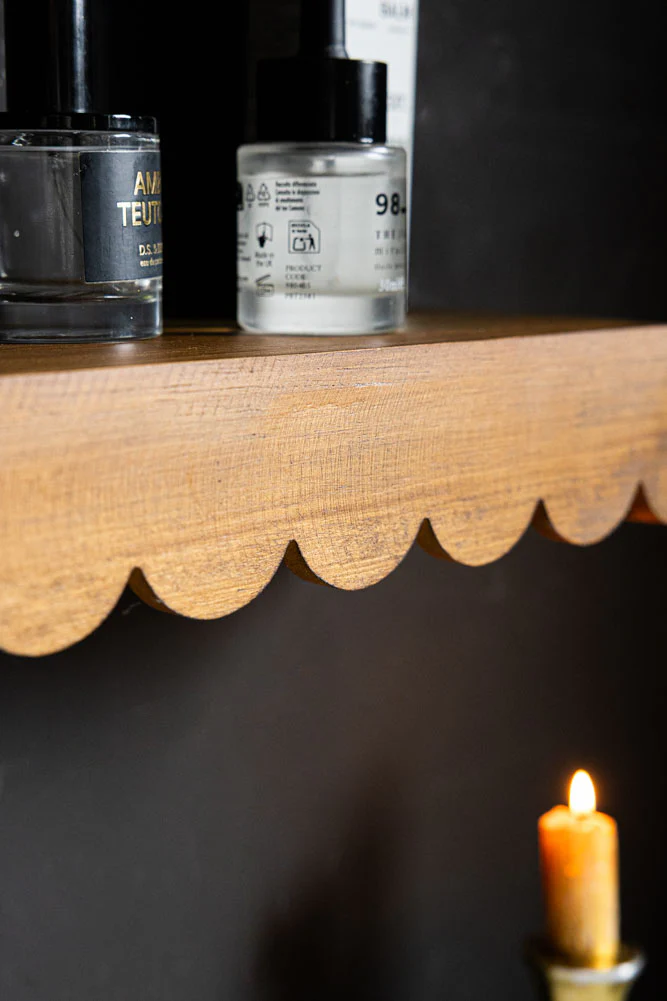 Scalloped Wooden Wall Shelf - Image 2