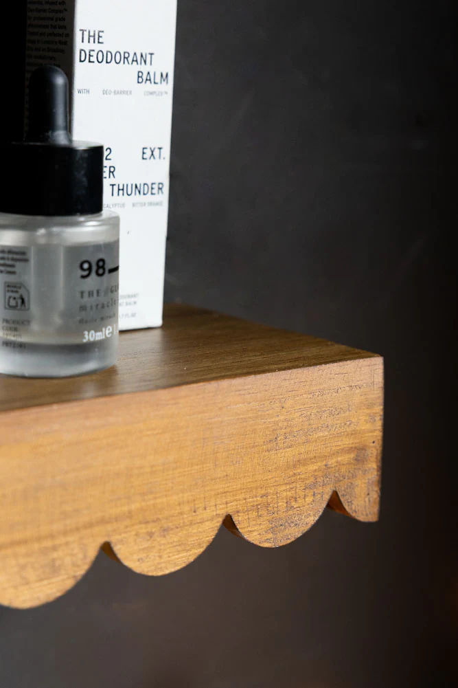 Scalloped Wooden Wall Shelf - Image 4