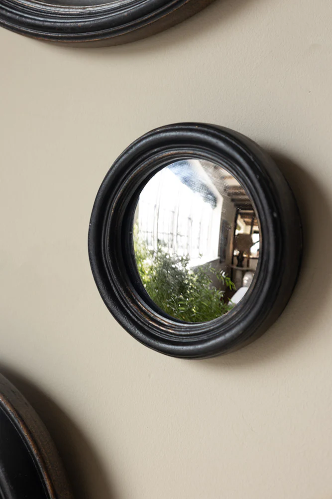 Set of 12 Black Convex Framed Mirrors - Image 6