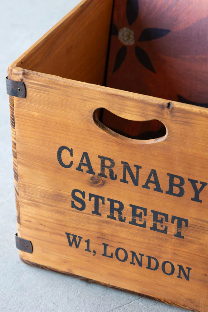 Set of 2 Antiqued Wooden Storage Boxes - Image 2