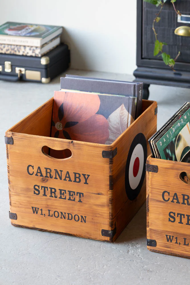 Set of 2 Antiqued Wooden Storage Boxes - Image 6