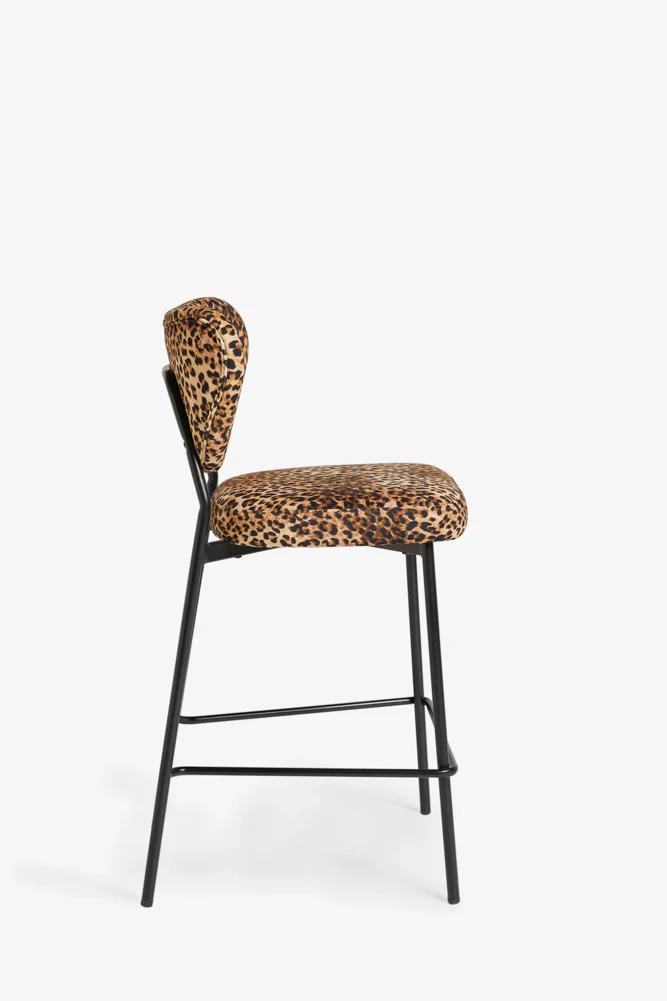 Set Of 2 Bar Stools in Leopard Print Velvet - Image 6