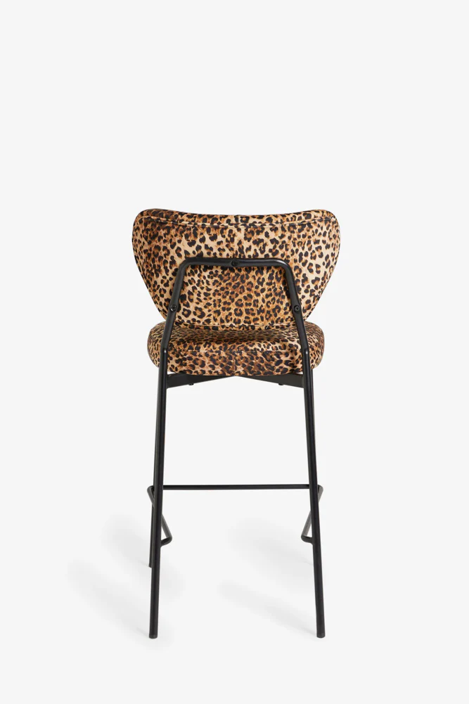 Set Of 2 Bar Stools in Leopard Print Velvet - Image 7