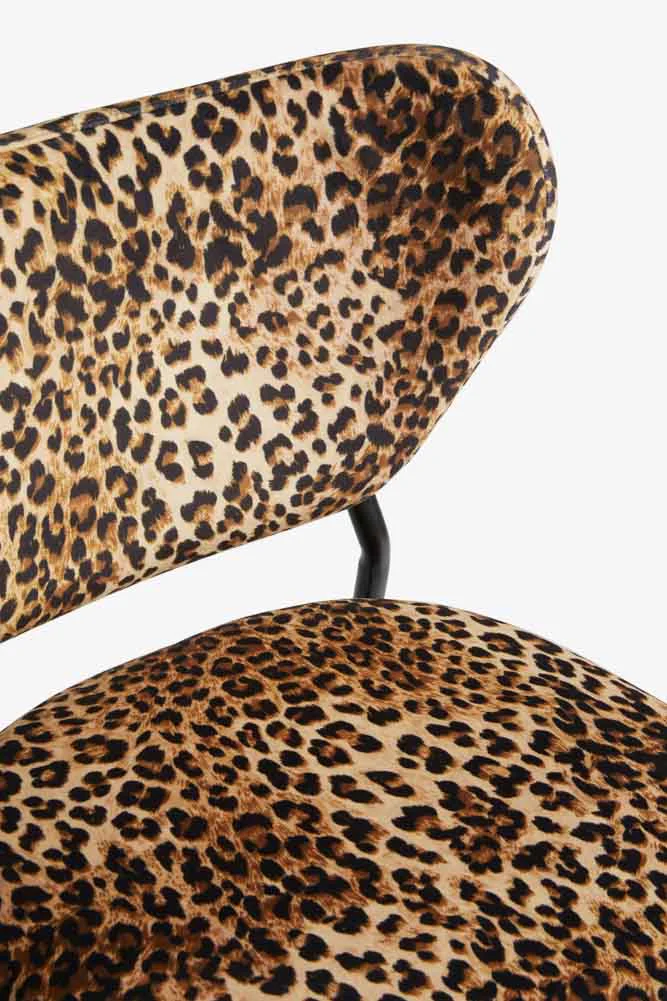 Set Of 2 Bar Stools in Leopard Print Velvet - Image 8