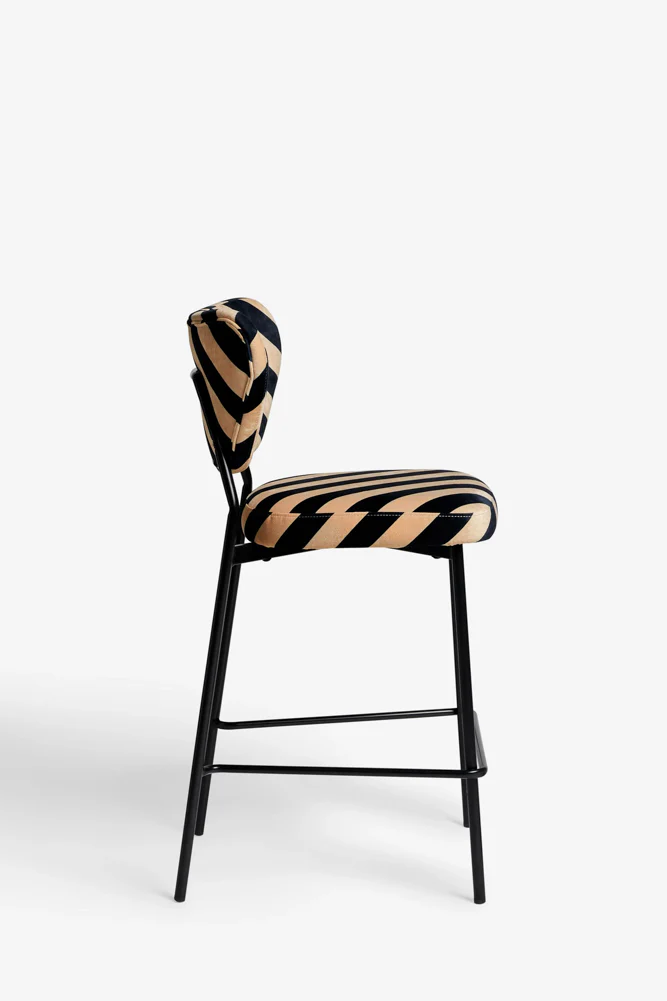 Set Of 2 Bar Stools in Stripe Velvet - Image 6
