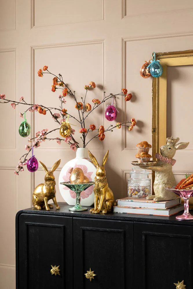 Set Of 2 Beautiful Gold Rabbit Ornaments - Image 2