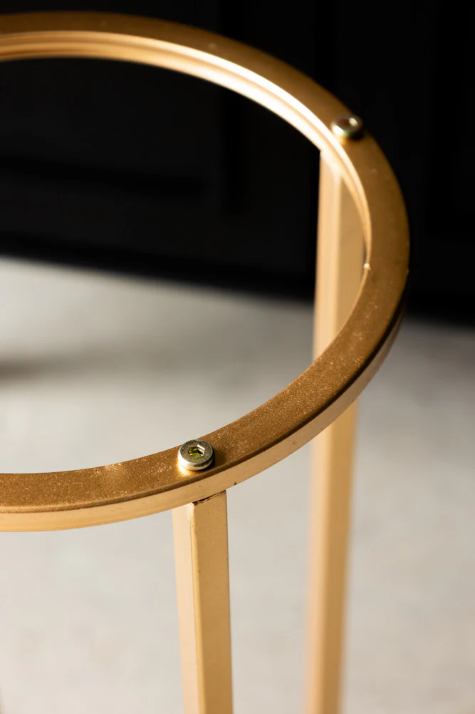 Set of 2 Black Planters With Gold Stand - Image 6