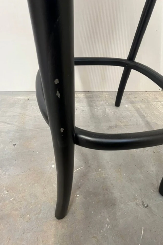 Set of 2 Chez Pitou Wood & Woven Cane Bar Stools in Black - SECONDS - Image 8
