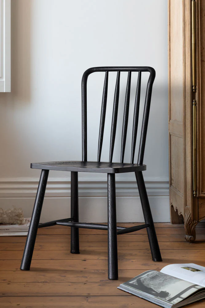 Set of 2 Classic Wooden Frame Dining Chairs