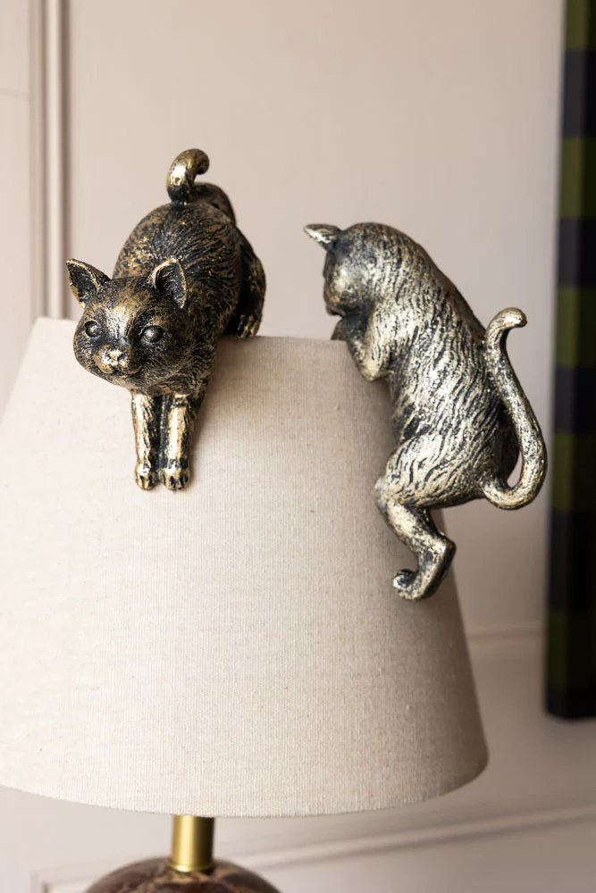 Large Set of 2 Climbing Cats Hanging Decorations - Image 2