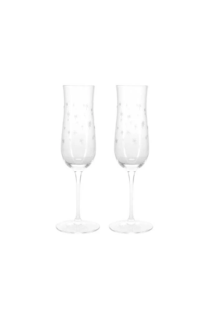 Set Of 2 Etched Star Champagne Flutes - Image 8