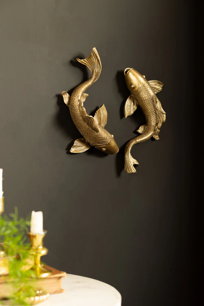 Set of 2 Gold Koi Fish Wall Art - Image 2