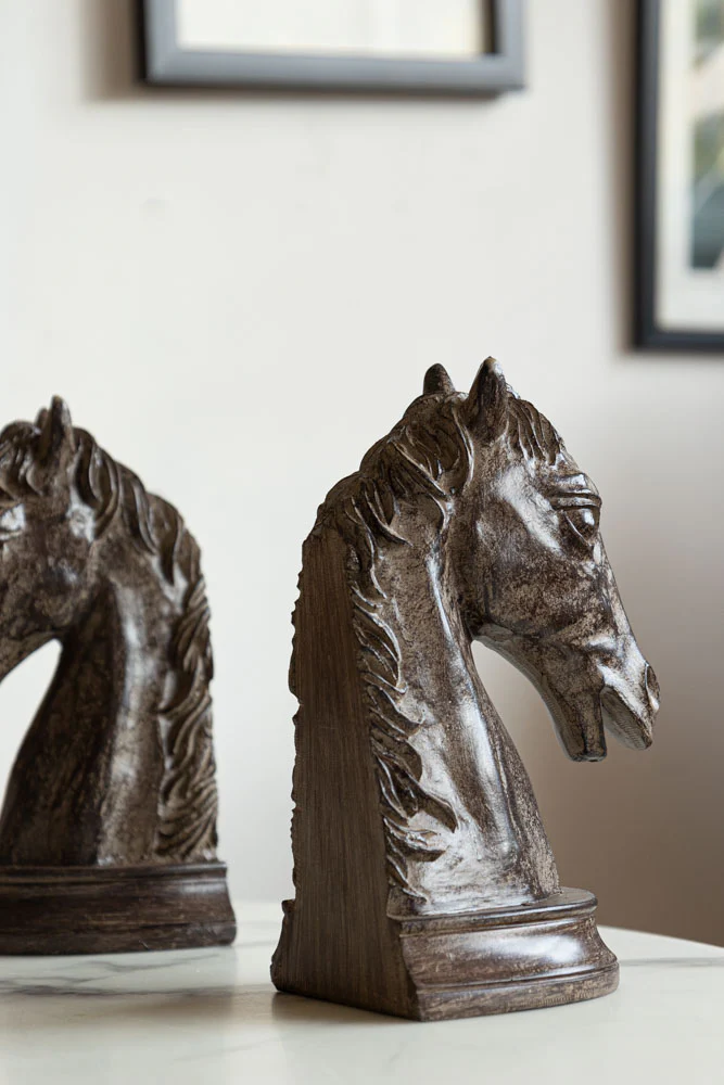 Set Of 2 Horse Head Bookends - Image 2