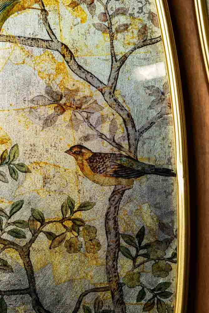 Set Of 2 Oval Chinoiserie Wall Hangings - Image 4