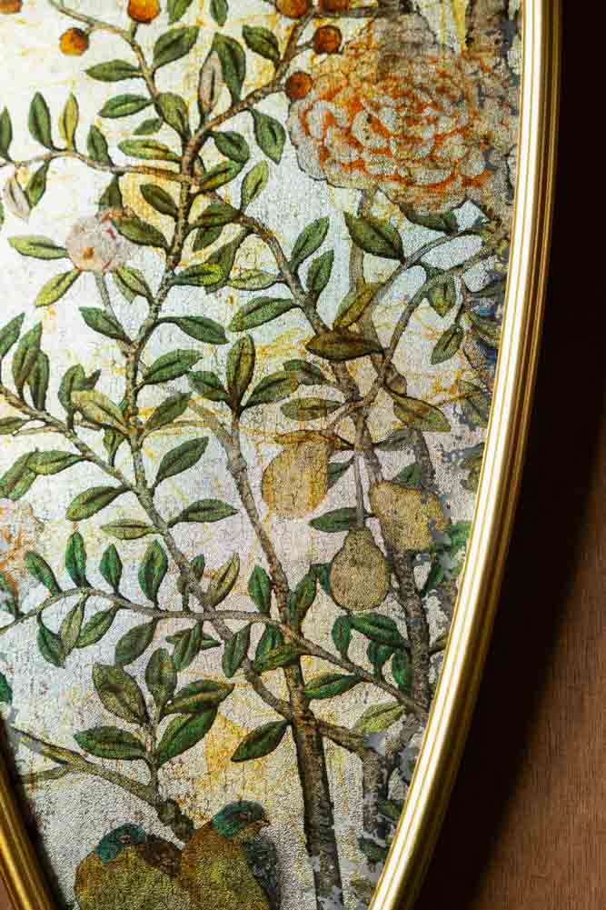 Set Of 2 Oval Chinoiserie Wall Hangings - Image 5