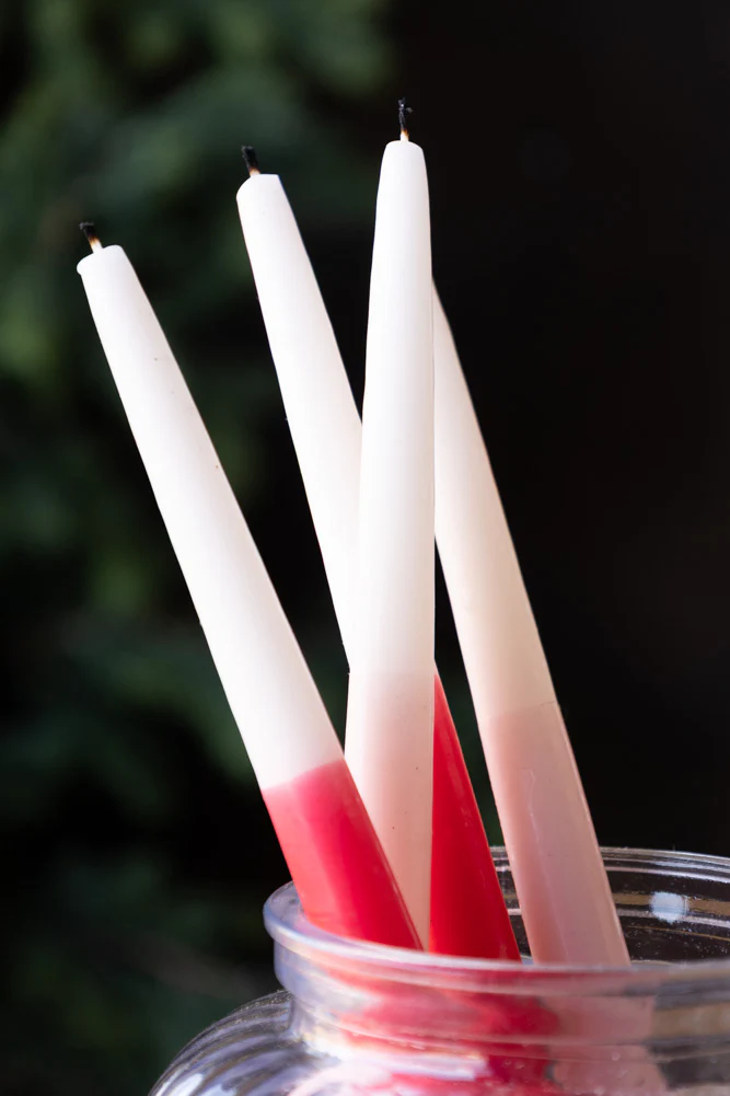 Set Of 2 Ombre Pink Dinner Candles - Image 5