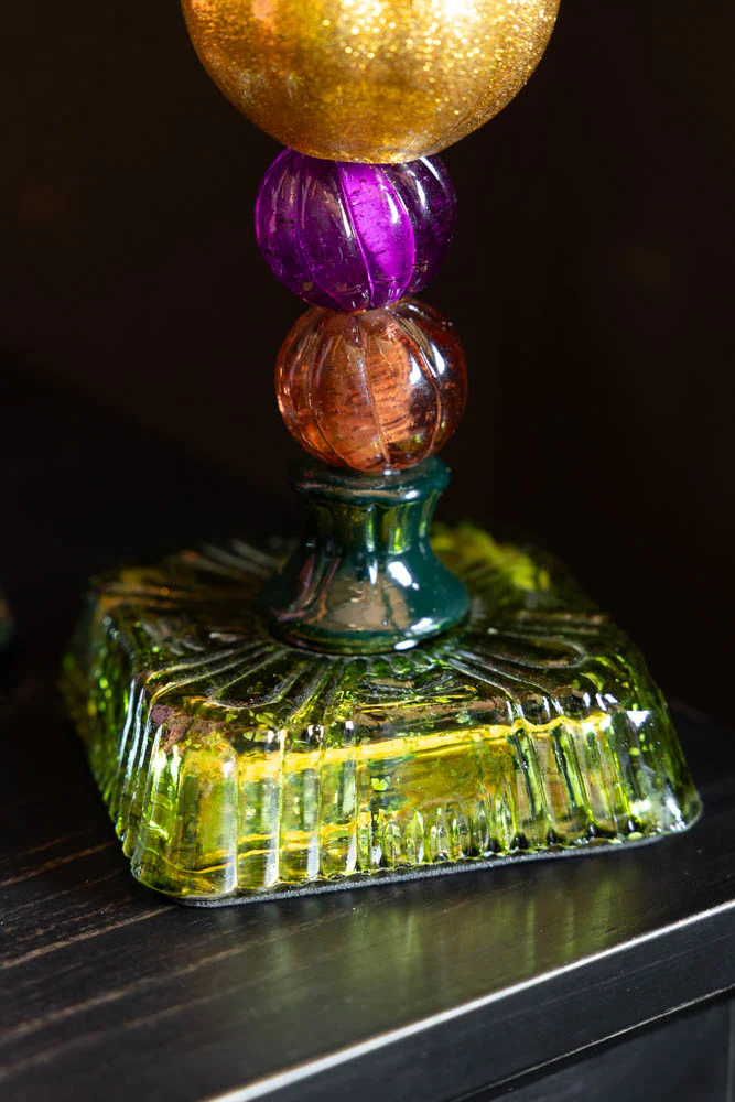 Set Of 2 Quirky Coloured Glass Candlesticks - Image 5