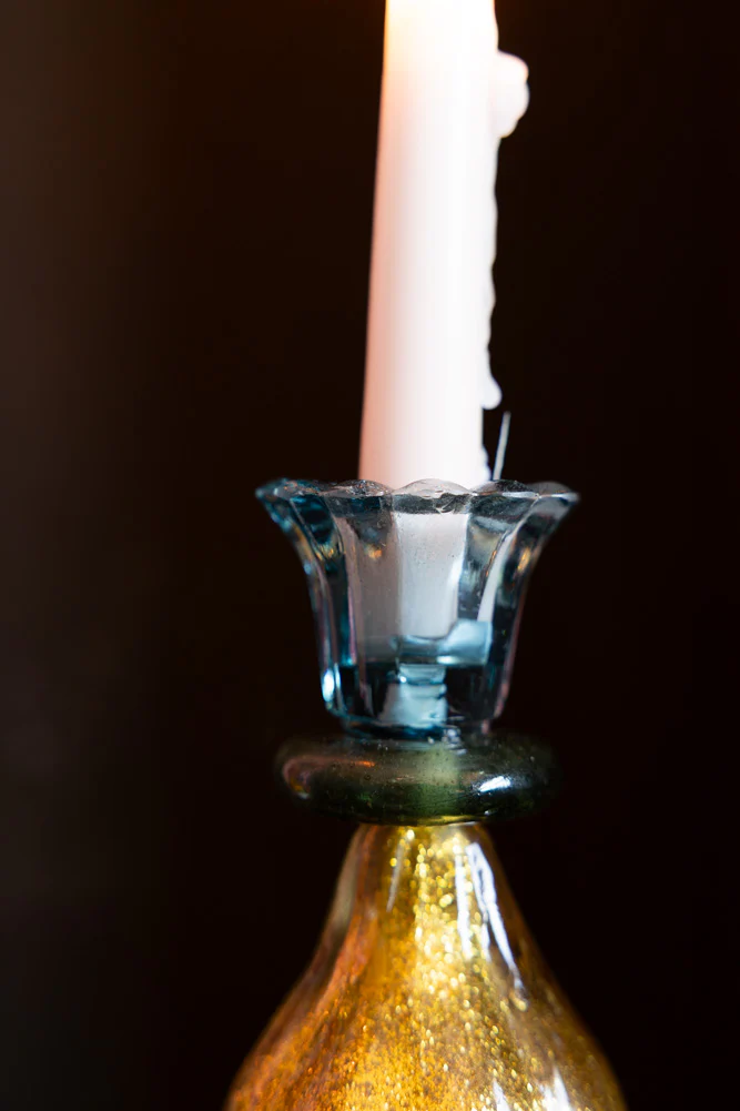Set Of 2 Quirky Coloured Glass Candlesticks - Image 6