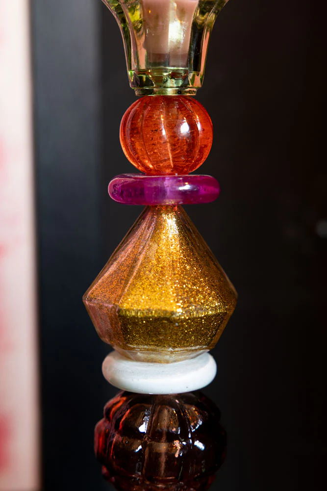 Set Of 2 Quirky Coloured Glass Candlesticks - Image 7