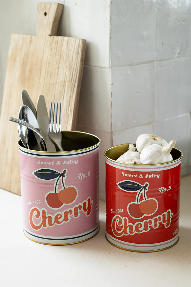 Set Of 2 Retro Cherry Kitchen Storage Tins - Image 6