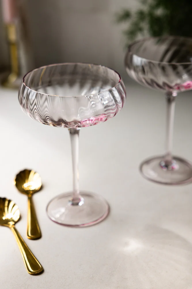 Set of 2 Scalloped Coupe Cocktail Glasses - Image 2