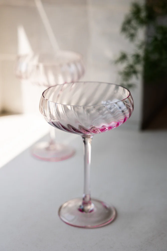 Set of 2 Scalloped Coupe Cocktail Glasses - Image 4