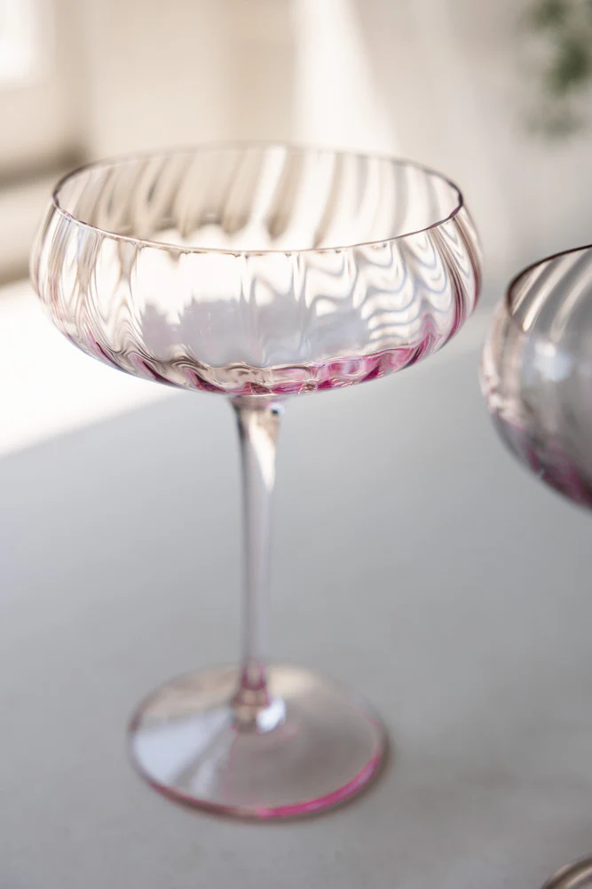 Set of 2 Scalloped Coupe Cocktail Glasses - Image 6