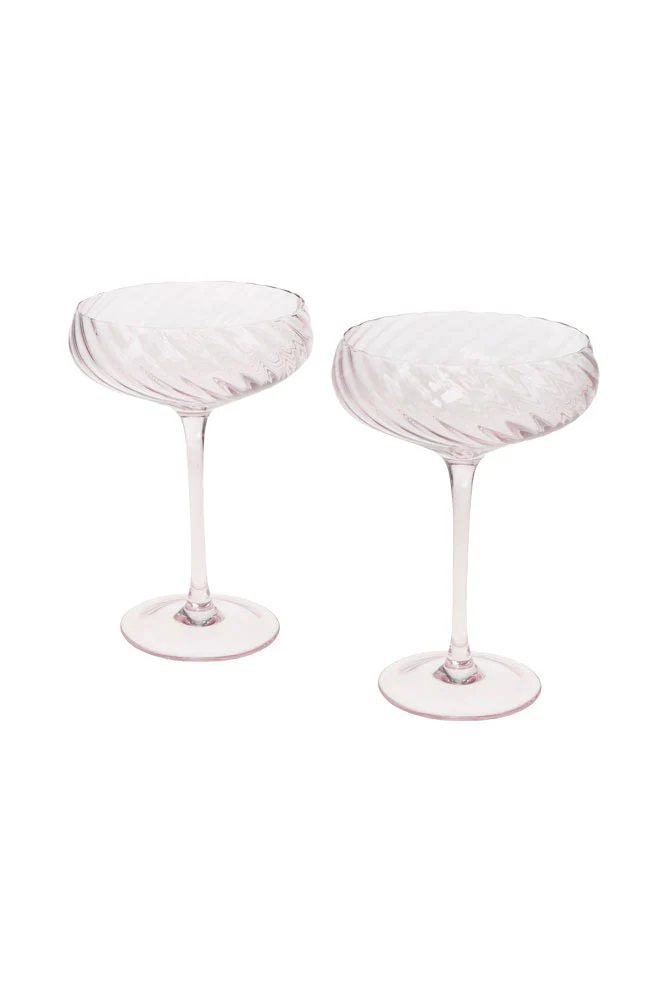 Set of 2 Scalloped Coupe Cocktail Glasses - Image 7