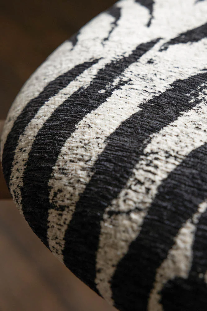 Set of 2 Zebra Print Velvet Dining Chairs - Image 4