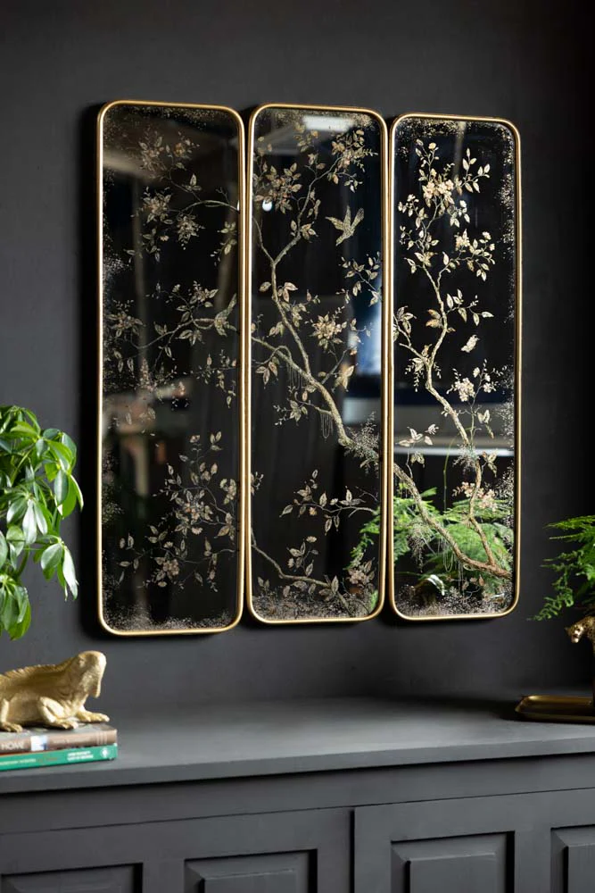 Set Of 3 Chinoiserie Decorative Mirrors - Image 2