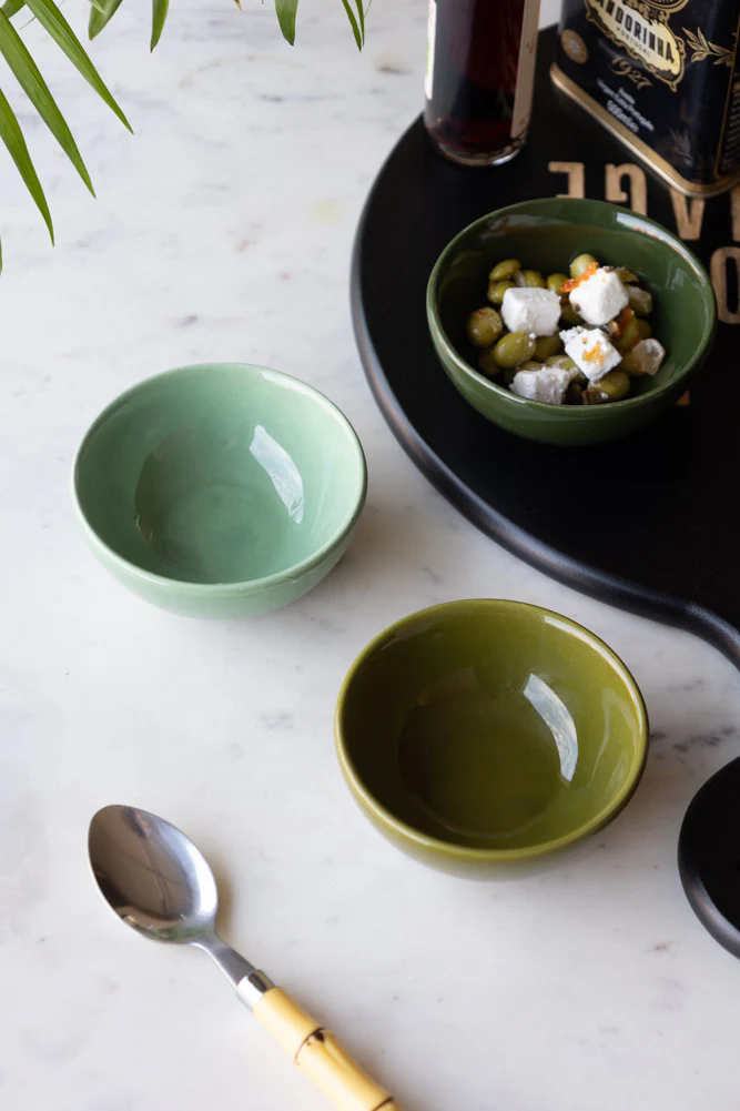 Set of 3 Green Ceramic Dipping Bowls - Image 3