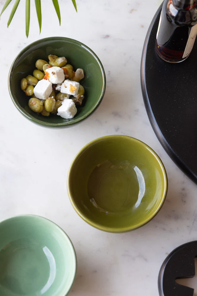 Set of 3 Green Ceramic Dipping Bowls - Image 6