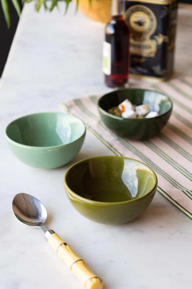 Set of 3 Green Ceramic Dipping Bowls - Image 7