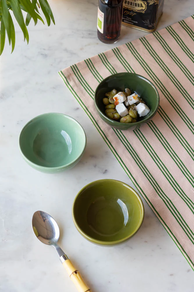 Set of 3 Green Ceramic Dipping Bowls - Image 8