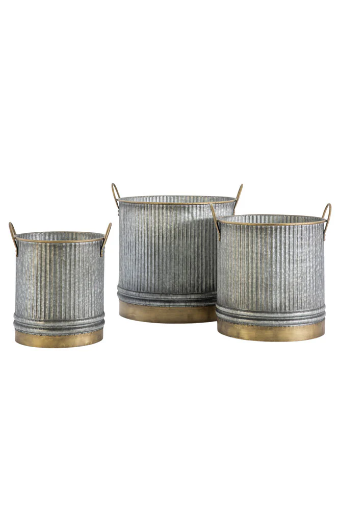 Set of 3 Industrial Style Iron Planters - Image 4