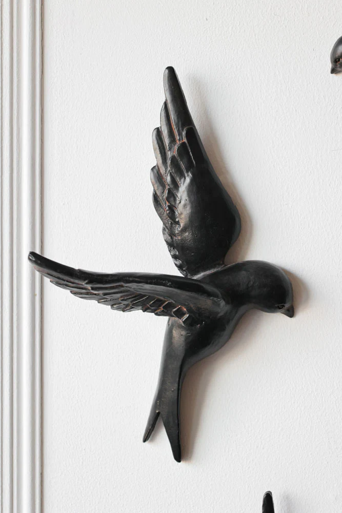 Set Of 4 Black Bird Wall Ornaments - Image 2