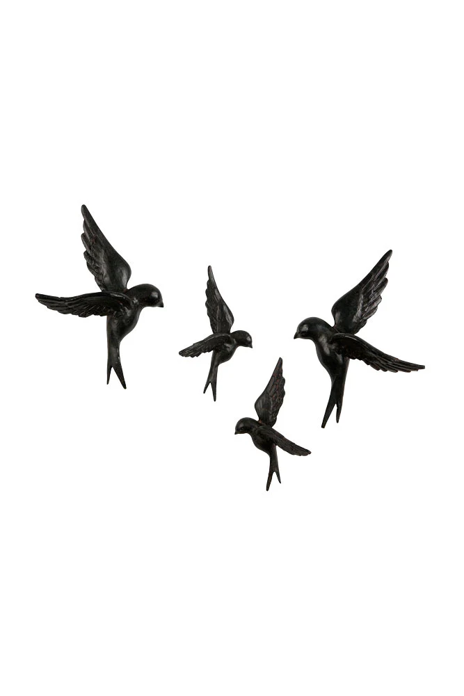 Set Of 4 Black Bird Wall Ornaments - Image 8