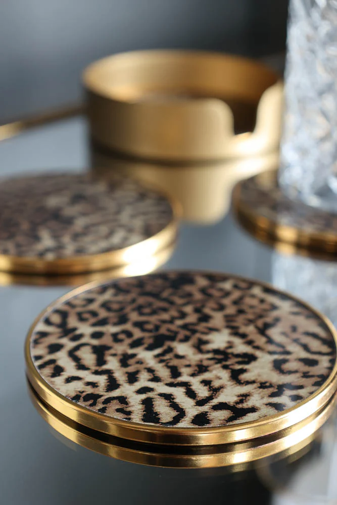 Set Of 4 Leopard Print Coasters - Image 3