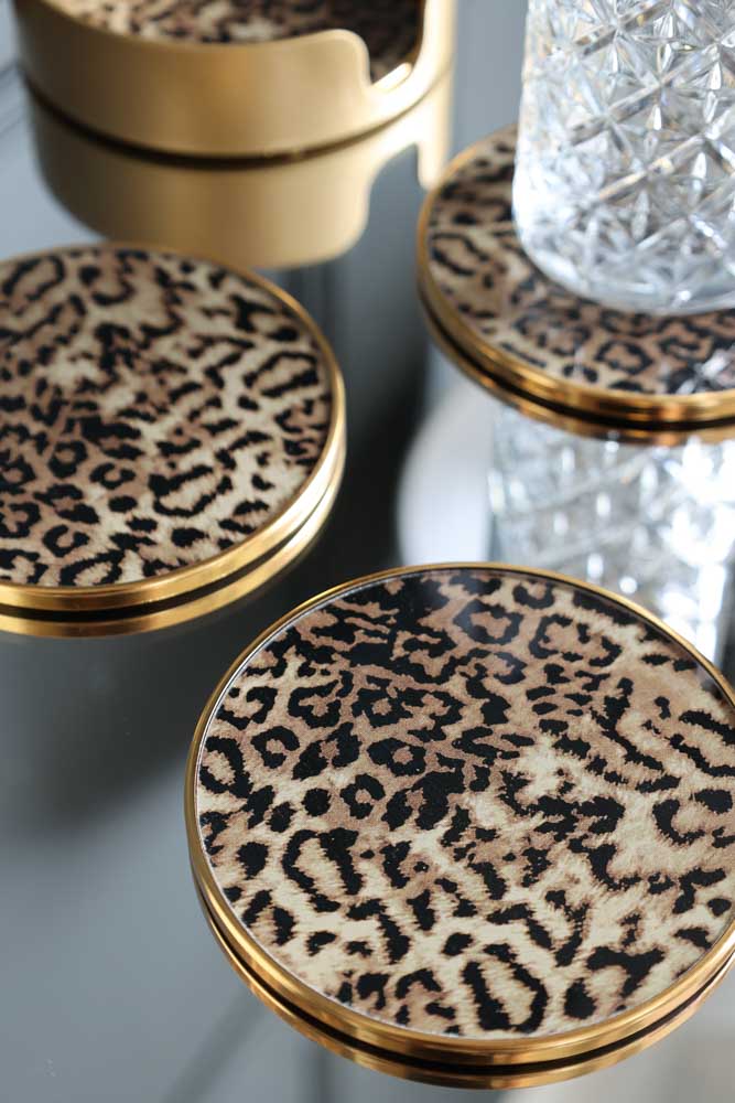 Set Of 4 Leopard Print Coasters - Image 4