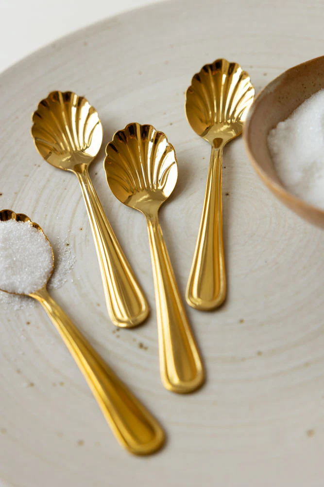 Set of 4 Gold Shell Teaspoons - Image 5