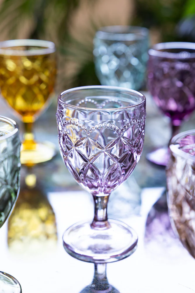 Set of 6 Colourful Vintage-Style Wine Glasses - Image 6